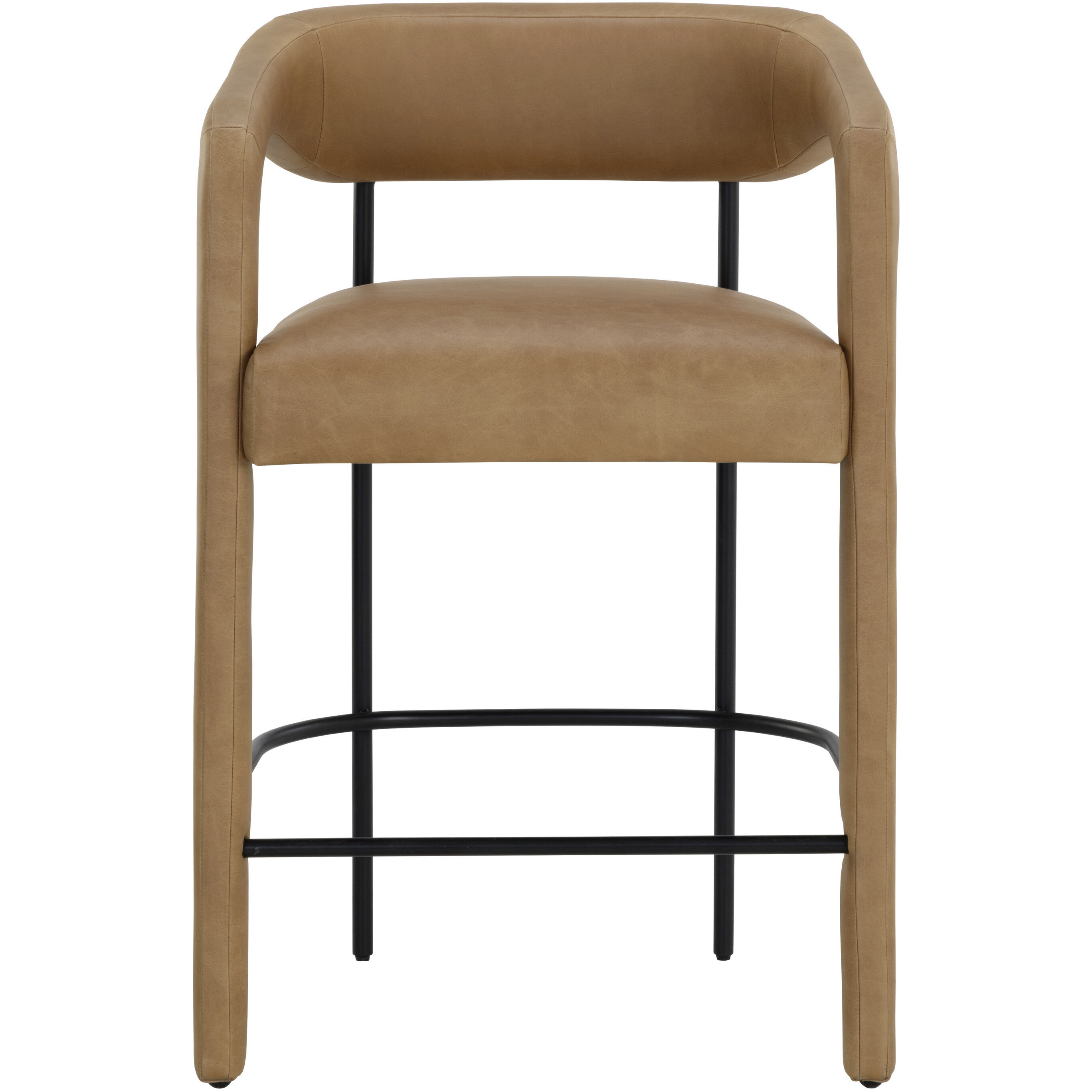 Mavia 35.5 inch Ludlow Sesame Leather Counter Stool